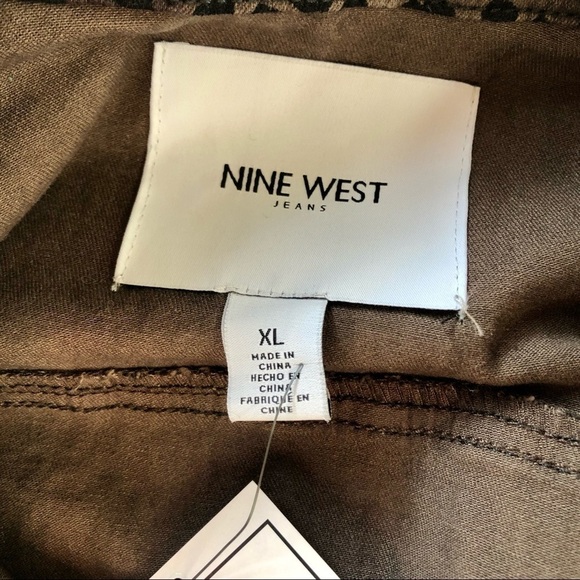 NWT Nine West Sarah Jean Jacket leopard print (wild one) stretch twill XL - Picture 7 of 10